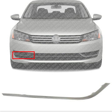 Front Bumper Molding Chrome Right Passenger Side Direct Replacement Compatible With 2012-2015 Volkswagen Passat VW1047107 5618531022ZZ