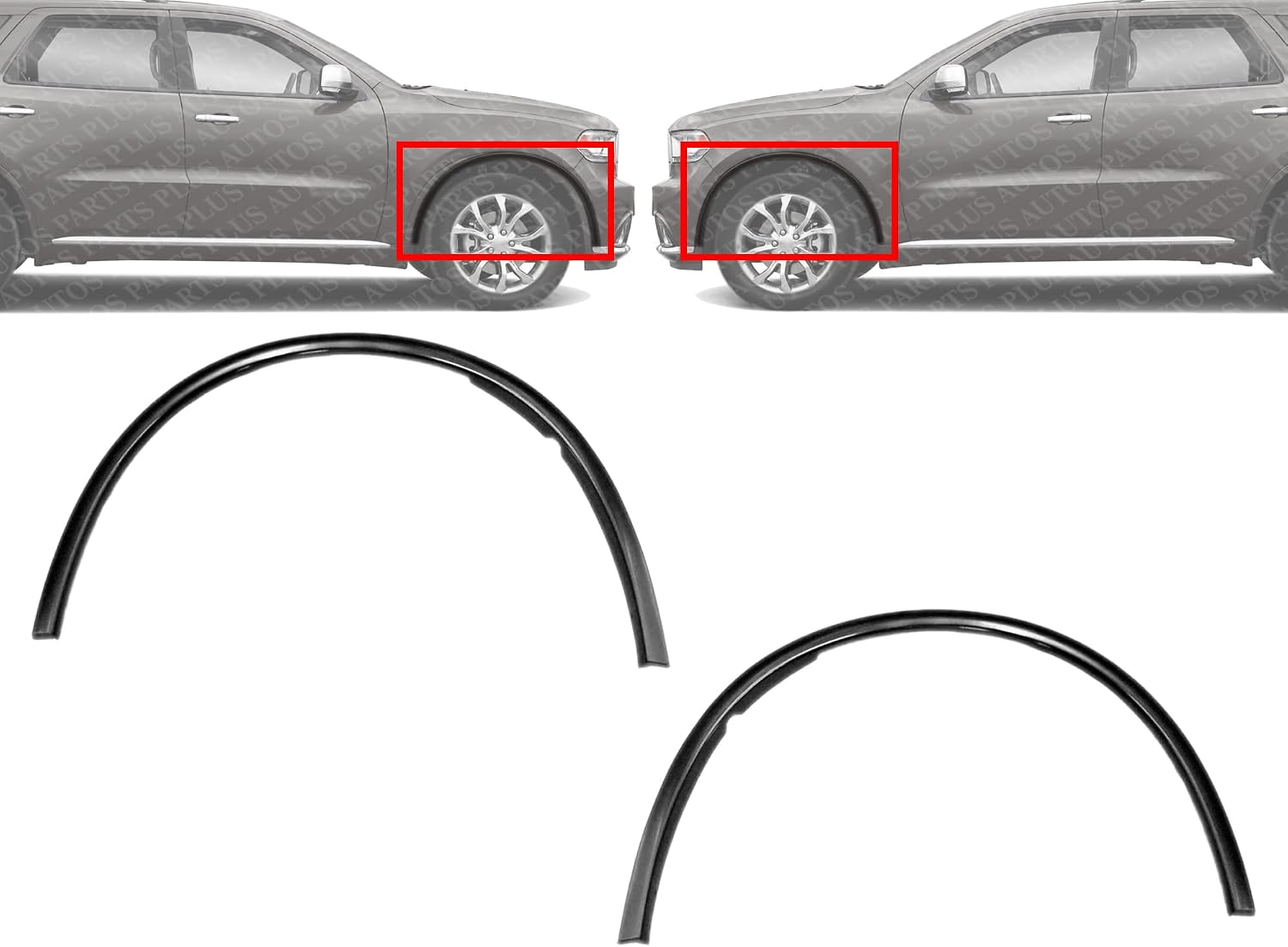 Set Of 2 Front Fender Feler Primed Left Driver & Right Passenger Side Direct Replacement Compatible With 2011-2024 Dodge Durango CH1290114 CH1291114 1RK20TZZAE 1RK21TZZAE