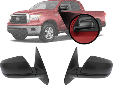 Set Of 2 Front Mirror Manual Folding Non-Heated Textured Right Passenger & Left Driver Side Direct Replacement Compatible With 2007-2013 Toyota Tundra TO1320241 TO1321241 879400C191