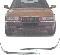 2 Front Bumper Outer Molding Chrome Plastic Left Driver & Right Passenger Side Direct Replacement Compatible With 1995-2001 BMW 7-Series BM1047103 BM1046103