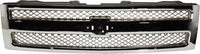 Front Bumper Impact Bar Steel + Grille + Lower Valance Air Deflector + Head Light Left & Right Side Direct Replacement Compatible With 2007-2013 Chevrolet Silverado 1500 GM1002831