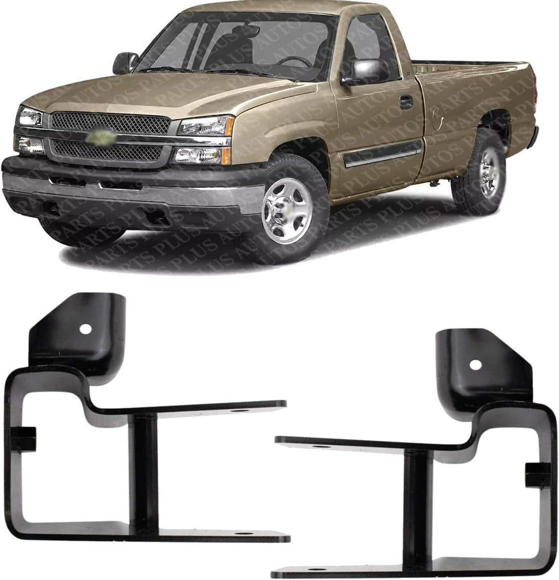 Set Of 2 Front Bumper Impact Bar Bracket Steel Right Passenger & Left Driver Side Direct Replacement Compatible With 2003-2006 Chevrolet Silverado GM1067152 GM1066152 12335638