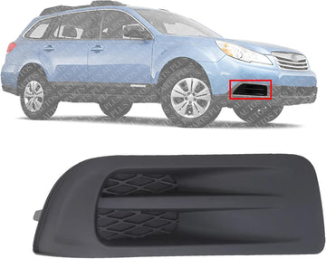 Front Fog Light Cover Textured Right Passenger Side Direct Replacement Compatible With 2010-2012 Subaru Outback SU1039102 57731AJ54A