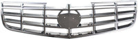 Front Bumper Cover Primed Plastic + Grille Chrome Shell and Insert Direct Replacement Compatible With 2006-2011 Cadillac DTS