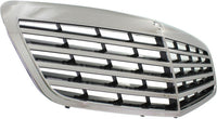 Front Grille Assembly Chrome Shell With Primed Insert Plastic Direct Replacement Compatible With 2010-2013 Mercedes Benz S-Class MB1200156 22188004839040