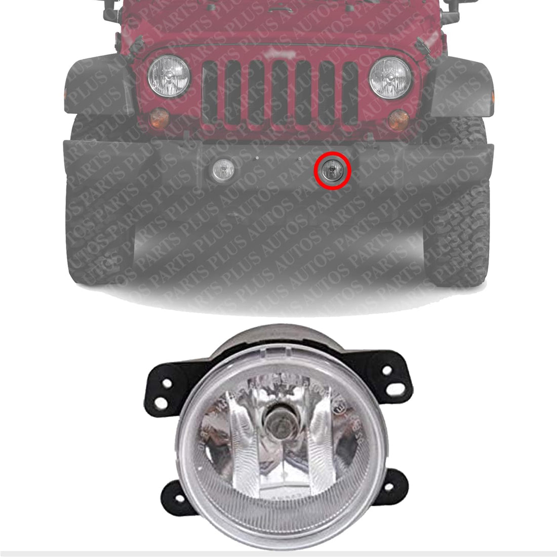 AUTOS PARTS PLUS Front Fog Light Assembly Left Driver Side Direct Replacement Compatible With 2010-2020 Dodge Journey / 2020-2023 Gladiator CH2594103 5182026AA-PFM