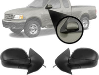 Set of 2 Front Power Mirrors Manual Folding Non-Heated Primed Right Passenger & Left Driver Side Direct Replacement Compatible With 2001-2003 Ford F-150 FO1320223 FO1321223