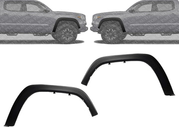 Set of 2 Front Fender Flare Textured Plastic Left Driver & Right Passenger Side Direct Replacement Compatible with 2016-2023 Toyota Tacoma TO1291109 TO1290109 7587104060 7587204060