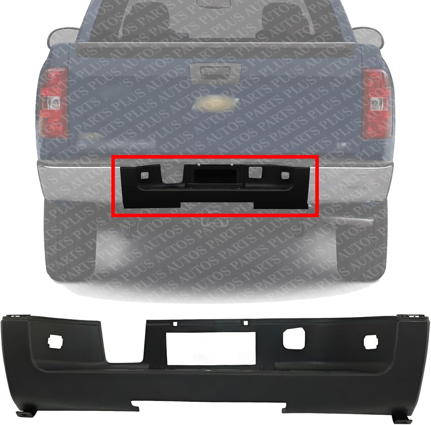 Rear Bumper Center Step Pad Direct Replacement Compatible With 2007-2014 Chevrolet Silverado/GMC Sierra 2500HD 3500HD GM1191128 15284309