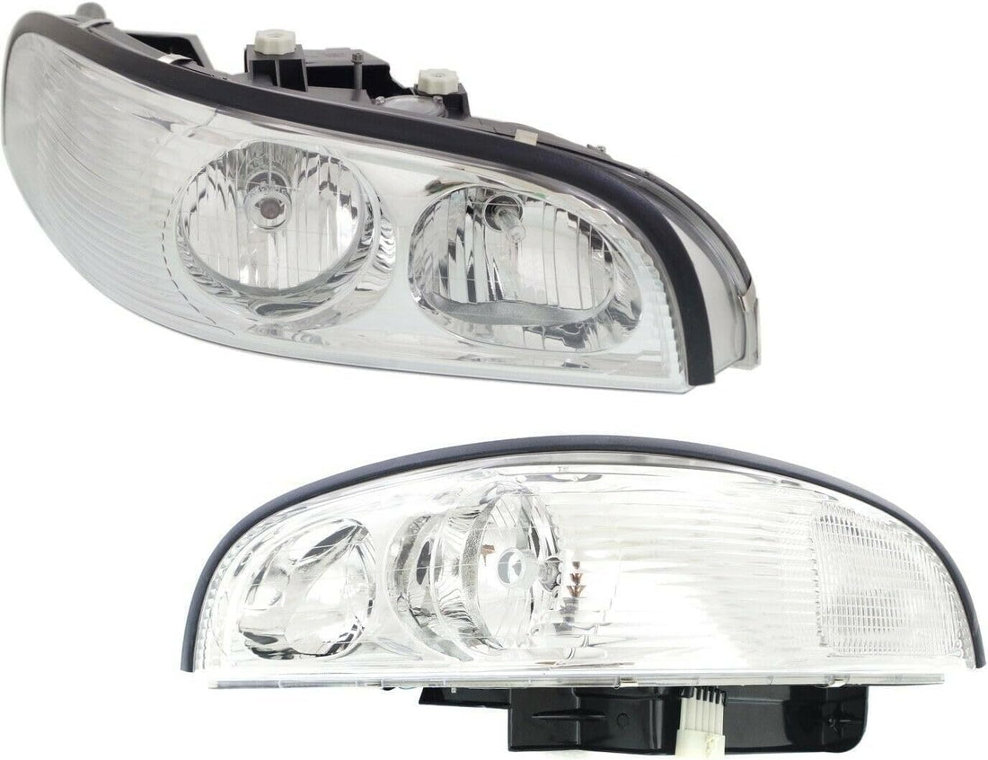 Set Of 2 Front Headlight Assembly Right Passenger & Left Driver Side Direct Replacement Compatible With 1997-2005 Buick Park Avenue GM2502160 GM2503160 25689659 25689660