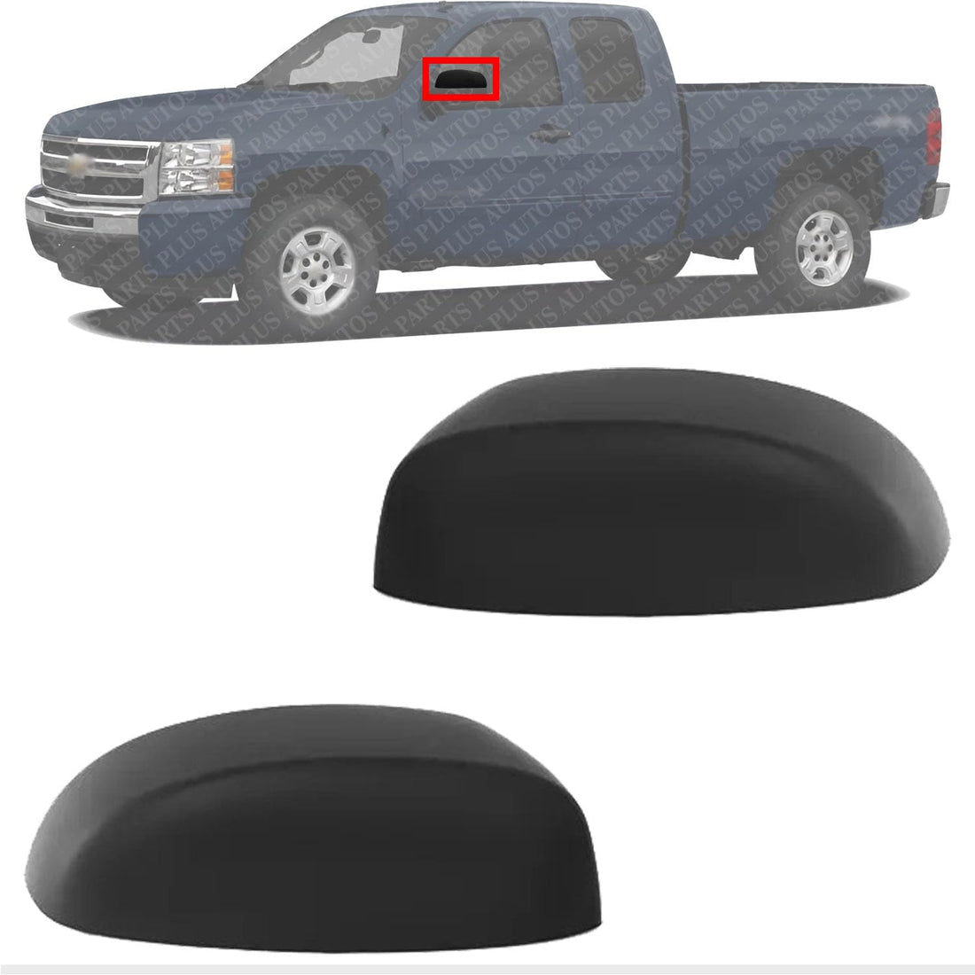 Set Of 2 Front Mirror Cover Textured Left & Right Side Direct Replacement Compatible With Chevrolet Silverado & GMC Sierra 1500 2007-2013/2500 HD 3500 HD 2007-2014 GM1327100