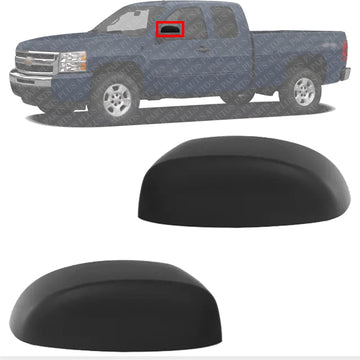 Set Of 2 Front Mirror Cover Textured Left & Right Side Direct Replacement Compatible With Chevrolet Silverado & GMC Sierra 1500 2007-2013/2500 HD 3500 HD 2007-2014 GM1327100