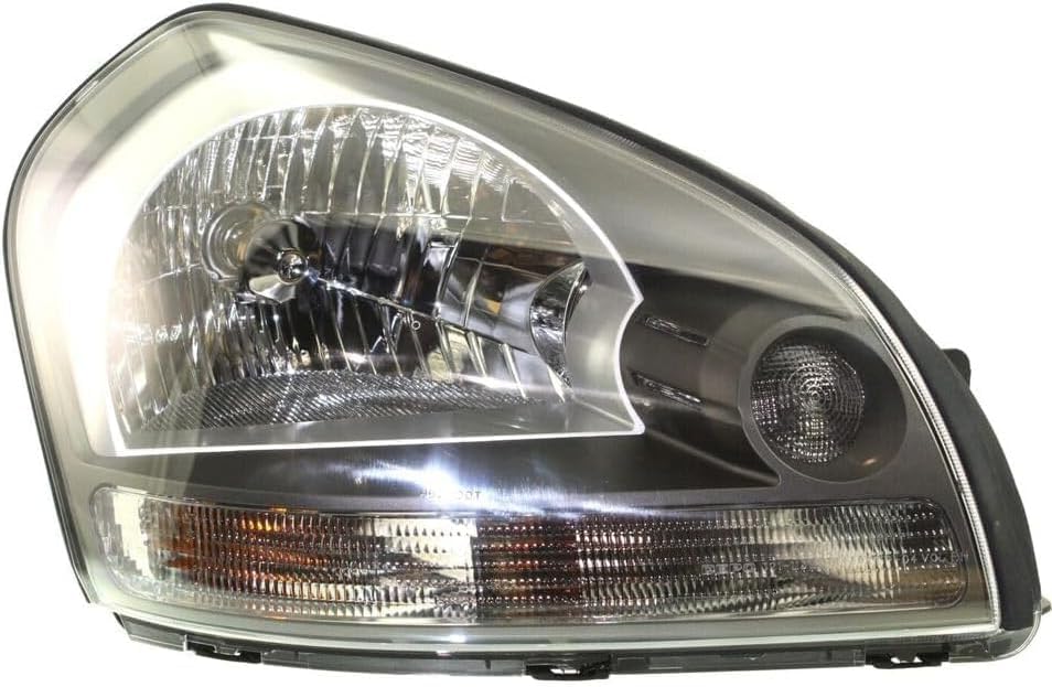 Set Of 2 Head Light Assembly With Clear Turn Signal Light Left Driver & Right Passenger Side Direct Replacement Compatible With 2005-2009 Hyundai Tucson HY2502133 HY2503133 921012E050