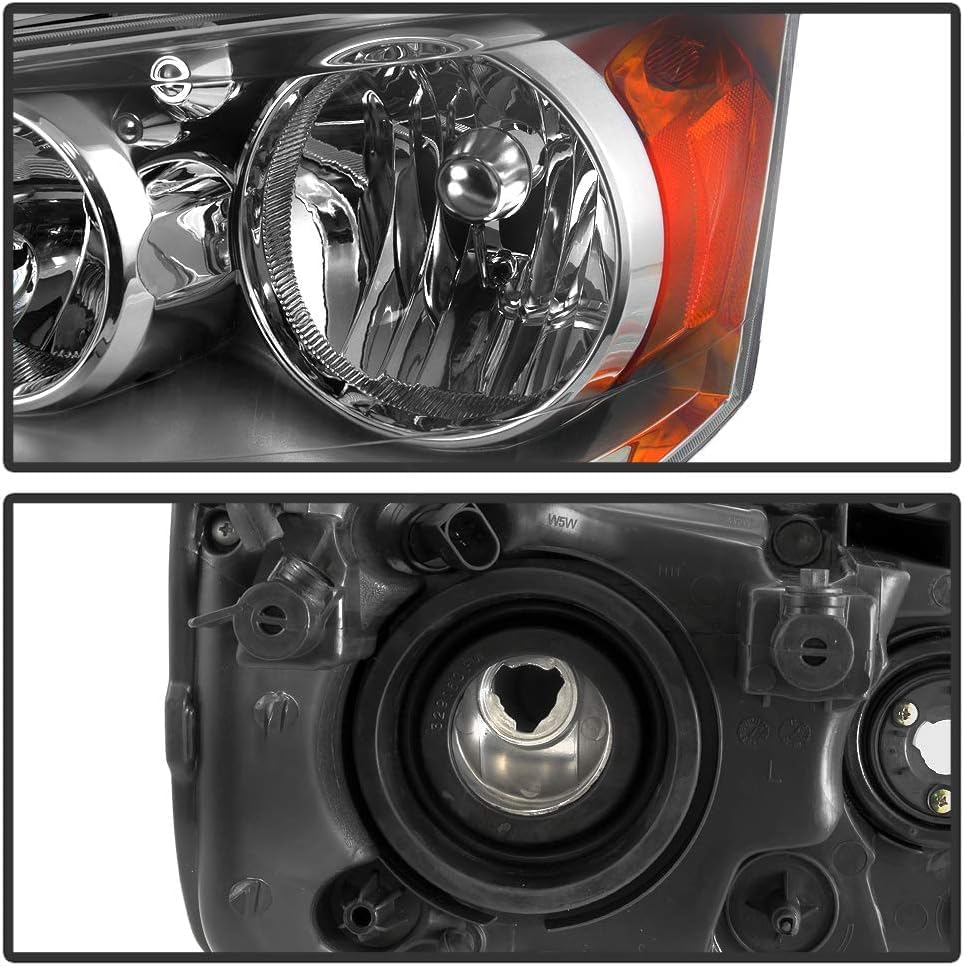 Set OF 2 Front Head Light Left Driver & Right Passenger Side Direct Replacement Compatible With 2011-2020 Grand Caravan / 2008-2016 Chrysler Town & Country CH2502192 CH2503192