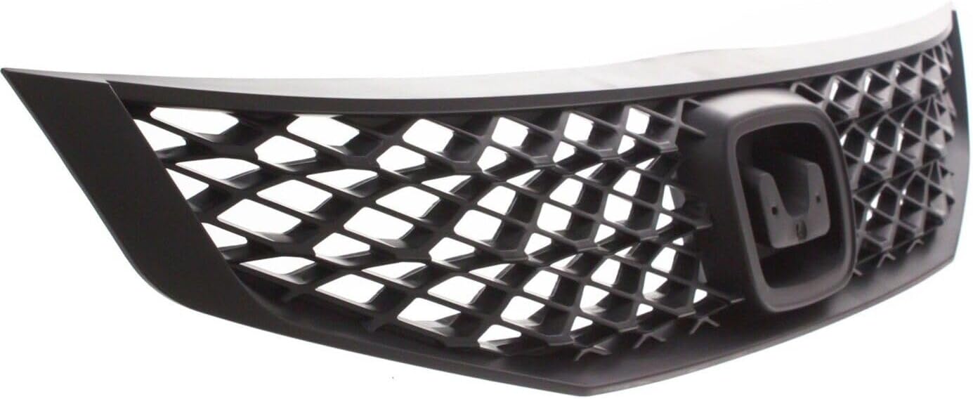 Front Bumper Cover Primed + Upper Grille Textured Shell & Insert Direct Replacement Compatible With 2009-2011 Honda Civic HO1000262 HO1200199 04711SVAA80ZZ 71121SVAA50
