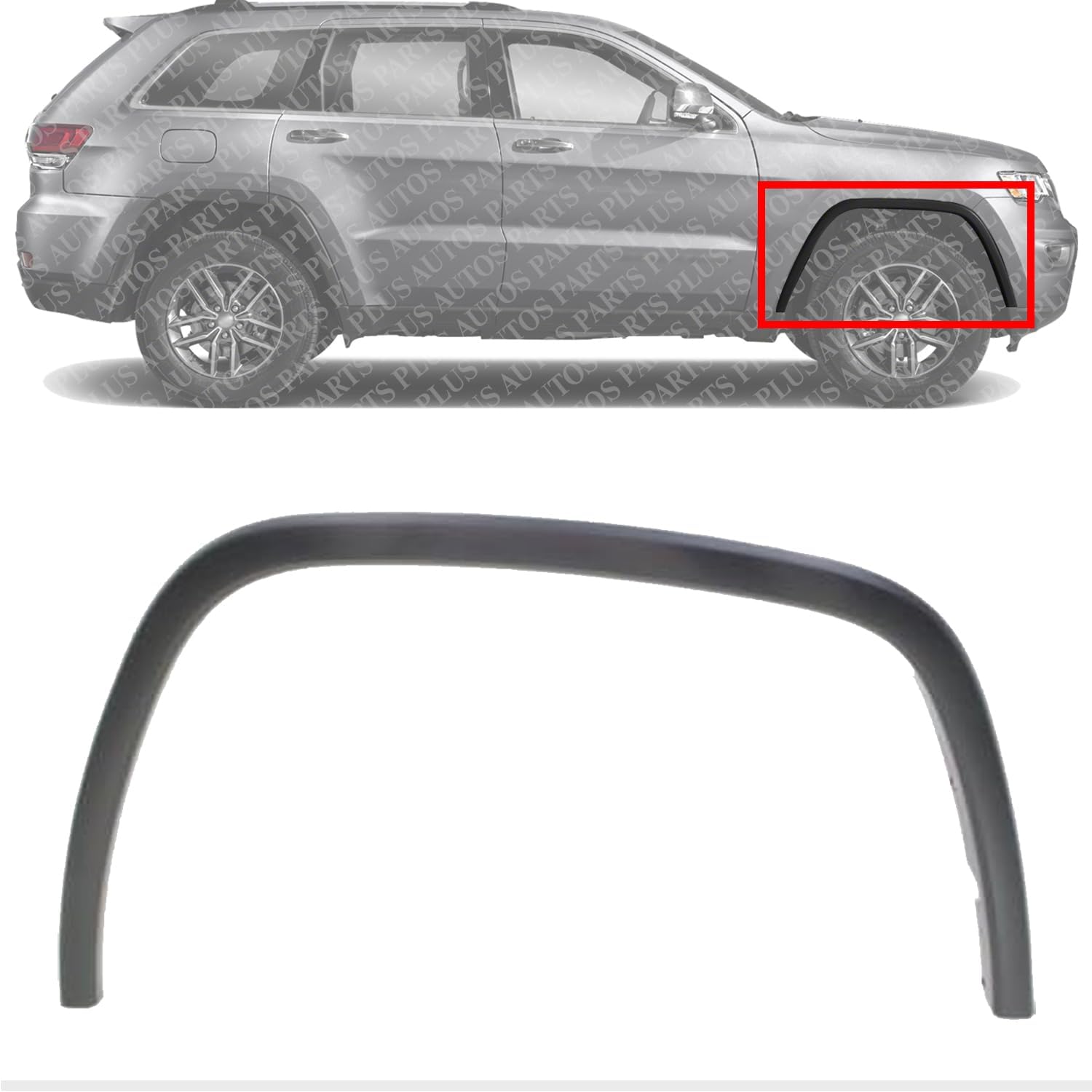 Front Fender Flare Textured Right Passenger Side Direct Replacement Compatible With 2011-2016 Jeep Grand Cherokee CH1291106 1MP38RXFAE