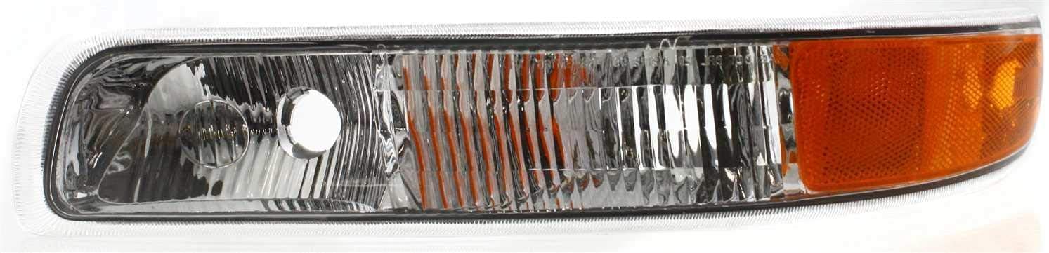 Front Grille Cross Bar Insert With Chrome Center-Bar + Head Lights + Park Lamps Right & Left Side Direct Replacement Compatible With Chevy Silverado 1999-02 / Tahoe/Suburban 2000-06