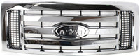 Front Grille Chrome Shell & Primed Insert Direct Replacement Compatible With 2009-2012 Ford F-150 FO1200511 9L3Z8200D