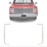 AUTOS PARTS PLUS Set Of 2 Front Grille Molding Chrome Left Driver & Right Passenger Side Direct Replacement Compatible With 1983-1988 Chevrolet/GMC C-k Series GM1213101 GM1212101 15593228 15593227