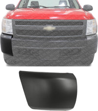 Front Bumper End Cap Textured Without Fog Light Hole Right Passenger Side Direct Replacement Compatible With 2007-2013 Chevrolet Silverado 1500 GM1005146 15838398