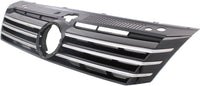 Front Grille Primed Shell and Insert Plastic Direct Replacement Compatible With Volkswagen Passat 2012-2015 VW1200153 561853651COQE