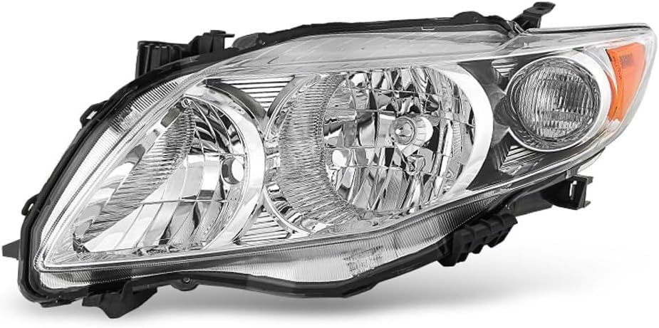 Front Head Light Assembly Chrome Interior Left Driver Side Direct Replacement Compatible With 2009-2010 Toyota Corolla TO2502182 8115002670