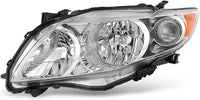 Front Head Light Assembly Chrome Interior Left Driver Side Direct Replacement Compatible With 2009-2010 Toyota Corolla TO2502182 8115002670