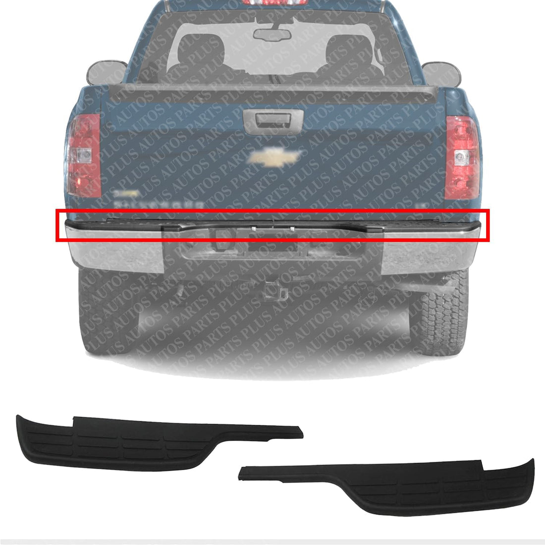 Set Of 2 Rear Bumper Step Pad Left Driver & Right Passenger Side Direct Replacement Compatible With 1999-2006 Chevrolet Silverado 1500 2500 GM1191120 GM1191119 15738018 15738017