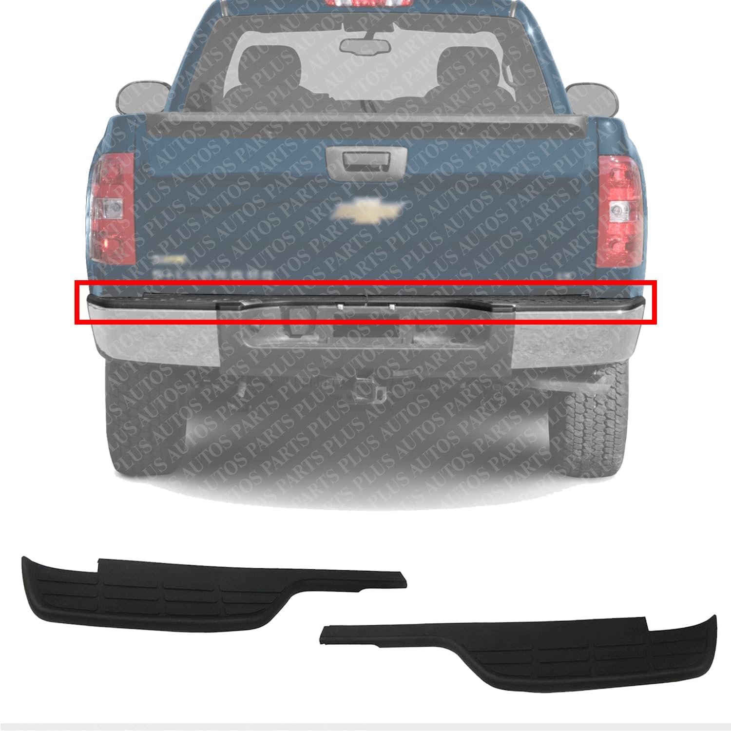 Set Of 2 Rear Bumper Step Pad Left Driver & Right Passenger Side Direct Replacement Compatible With 1999-2006 Chevrolet Silverado 1500 2500 GM1191120 GM1191119 15738018 15738017
