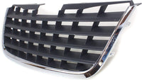 Front Grille Chrome Shell With Painted Dark Gray Insert Plastic Direct Replacement Compatible With 2008-2010 Chrysler Town & Country CH1200309 5113228AA