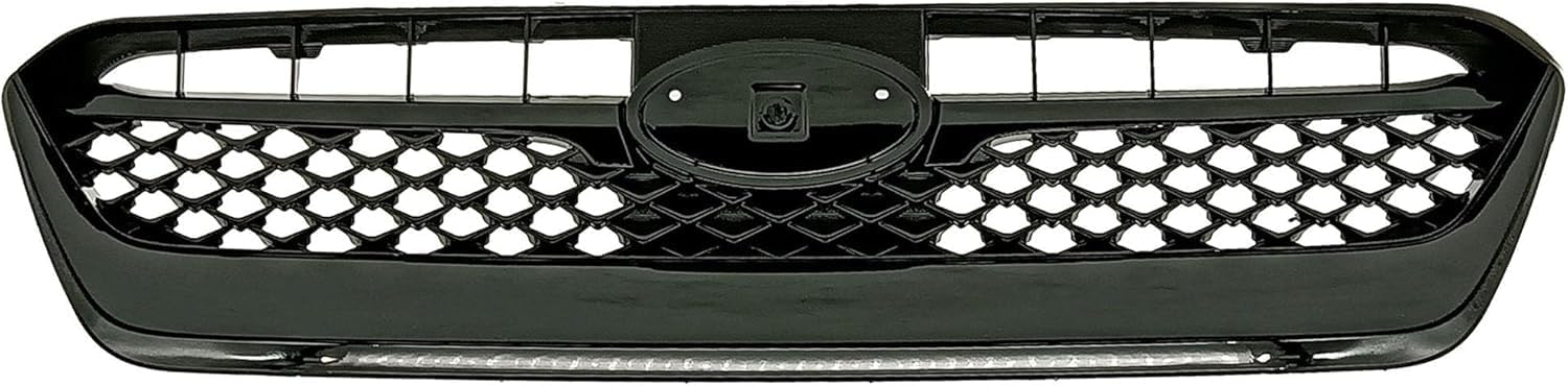 Front Bumper Cover Primed Plastic + Upper & Lower Grille Direct Replacement Compatible With 2015-2017 Subaru WRX