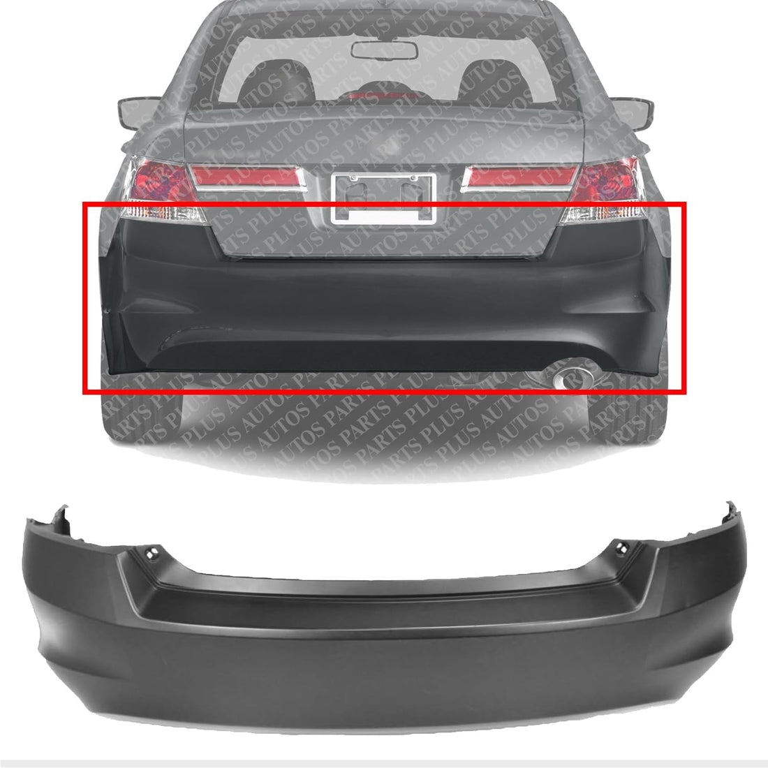 Rear Bumper Cover Primed Direct Replacement Compatible With 2008-2012 Honda Accord HO1100246 04715TA0A90ZZ