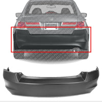 Rear Bumper Cover Primed Direct Replacement Compatible With 2008-2012 Honda Accord HO1100246 04715TA0A90ZZ