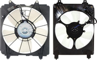 Front Radiator Left Driver + AC Condenser Fan Assembly Right Passenger Side Direct Replacement Compatible with 2006-2011 Honda Civic HO3115129 HO3110115 38616RNAA01 19015RNAA01