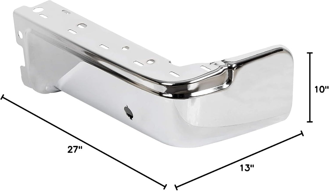 Rear Bumper End Cap Chrome Steel Without Sensors Holes Right Passenger Side Direct Replacement Compatible With 2009-2014 Ford F-150 FO1102374 9L3Z17906A