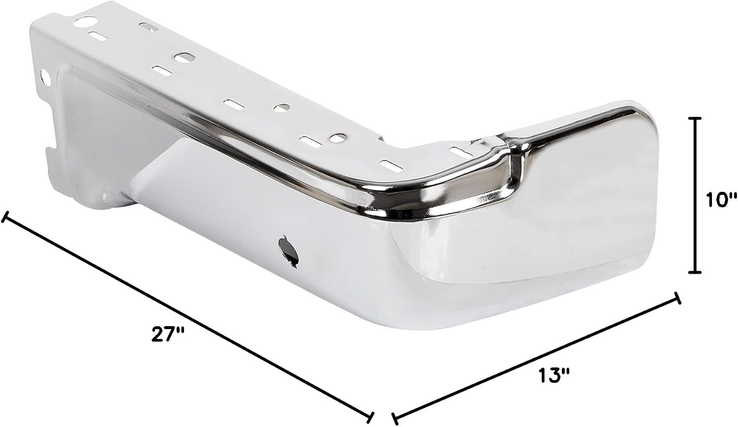 Rear Bumper End Cap Chrome Steel Without Sensors Holes Right Passenger Side Direct Replacement Compatible With 2009-2014 Ford F-150 FO1102374 9L3Z17906A