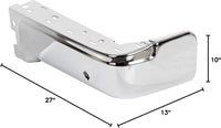 Rear Bumper End Cap Chrome Steel Without Sensors Holes Right Passenger Side Direct Replacement Compatible With 2009-2014 Ford F-150 FO1102374 9L3Z17906A