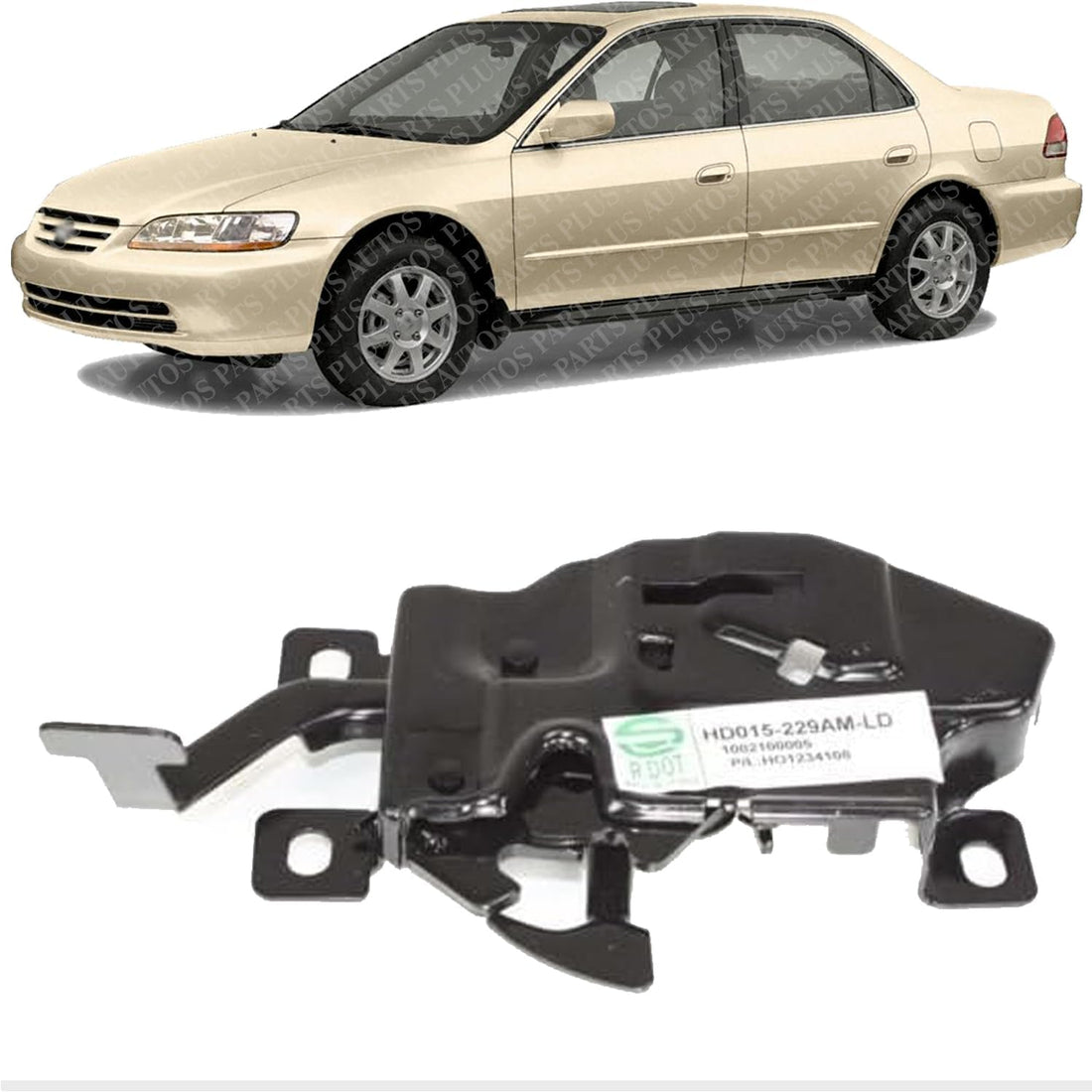 Front Hood Latch Steel Without Cover Direct Replacement Compatible With 1998-2002 Honda Accord HO1234108 74120S84A01
