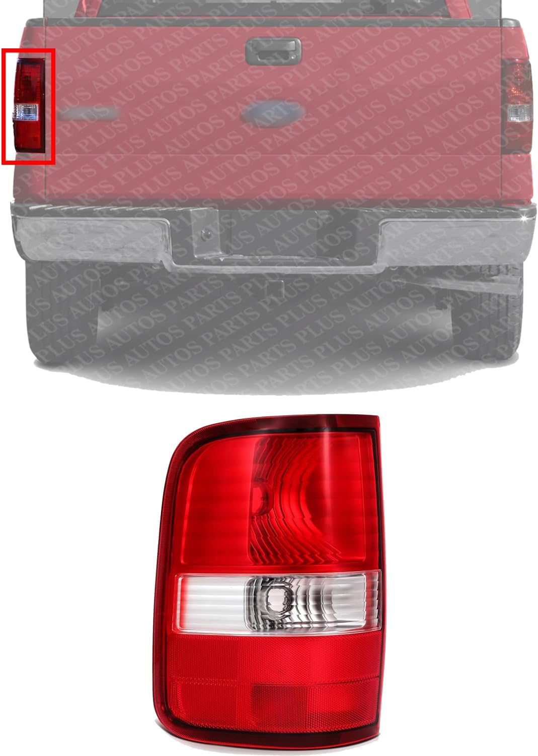 Tail Light Assembly Lens And Housing Left Driver Side Direct Replacement Compatible With 2004-2006 Ford F-150 FO2800182 5L3Z13405CA 6L3Z13405BA