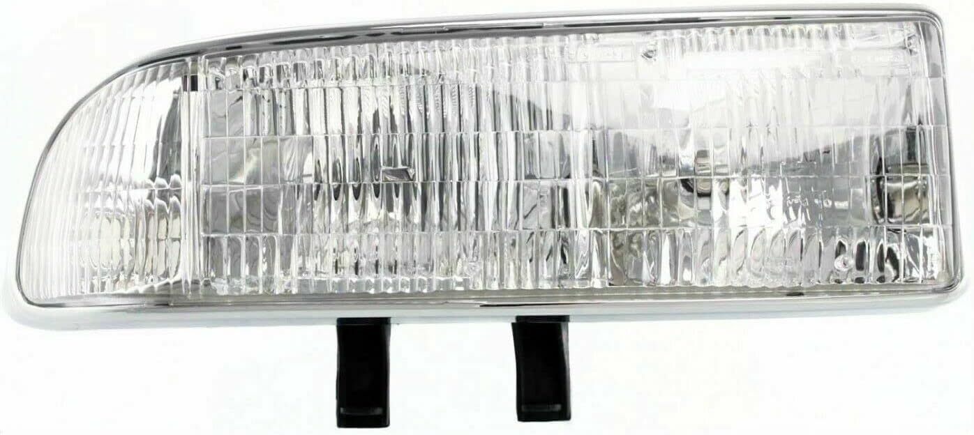 Front Grille Primed With Chrome Center Bar + Signal Lamp + Head Lights Left Driver & Right Passenger Side Direct Replacement Compatible With 1998-2004 Chevrolet S10/Blazer GM1200419