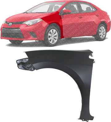 Front Fender Primed Steel Left Driver Side Direct Replacement Compatible with 2014-2019 Toyota Corolla TO1240248 5380202170