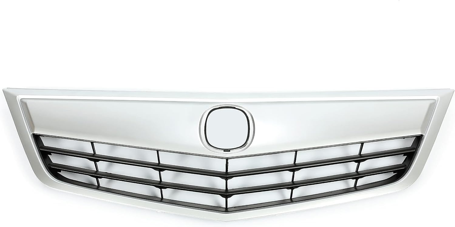 Front Bumper Cover Primed Plastic + Upper & Lower Grille Direct Replacement Compatible With 2011-2014 Acura TSX