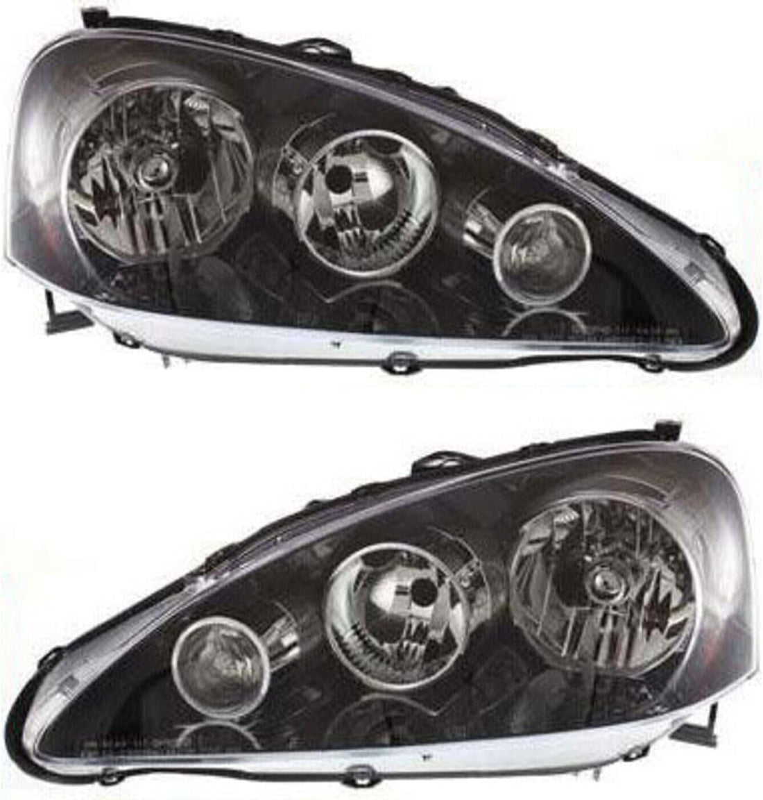 Set Of 2 Front Headlight Lens And Housing Right Passenger & Left Driver Side Direct Replacement Compatible With 2005-2006 Acura RSX AC2518108 AC2519108 33151S6MA51 33101S6MA51