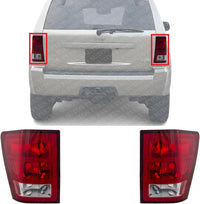 Set Of 2 Tail Light Lens and Housing Plastic Left Driver & Right Passenger Side Direct Replacement Compatible With 2005-2006 Jeep Grand Cherokee CH2801159 CH2800159