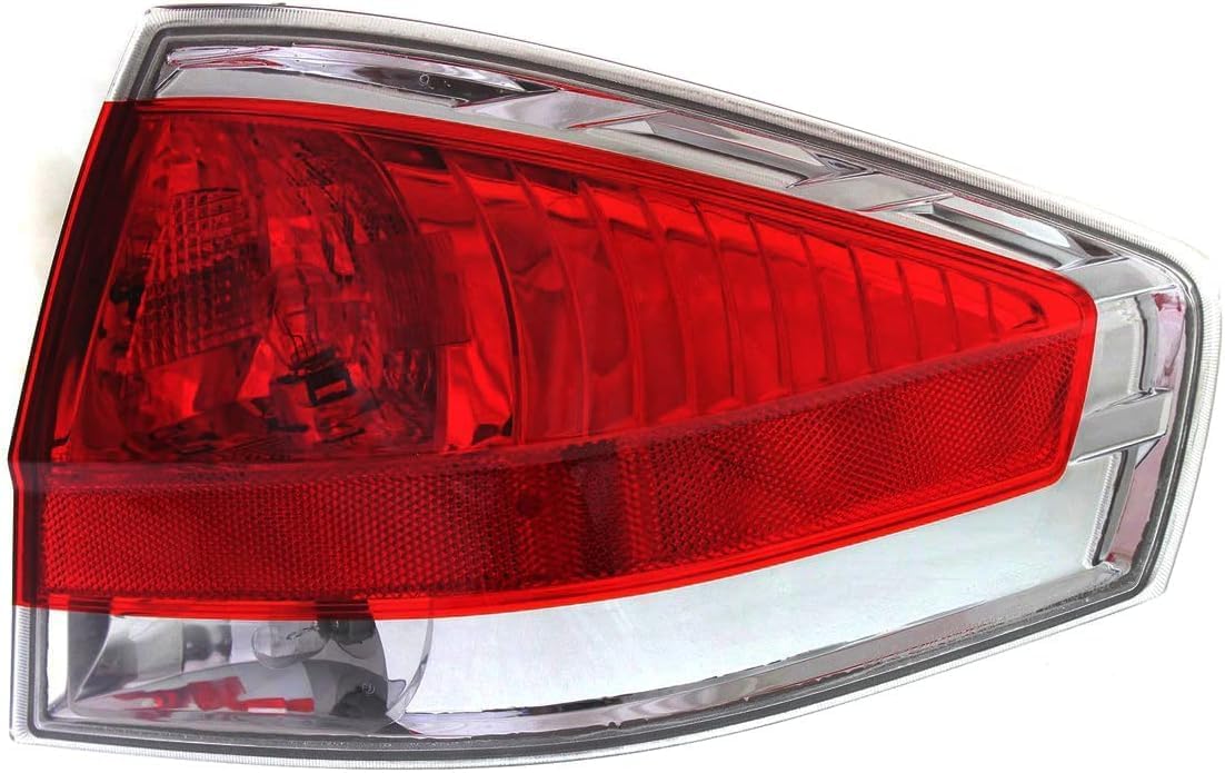 Tail Light Assembly Right Passenger Side With Chrome Insert Direct Replacement Compatible With 2009-2011 Ford Focus FO2801215 9S4Z13404D