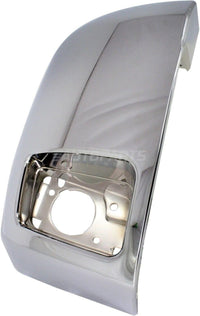 Front Bumper End Cap With Fog Light Hole Chrome Plastic Right Passenger Side Direct Replacement Compatible With 2007-2012 Chevrolet Silverado 2500 HD 3500 HD GM1017108 15839252