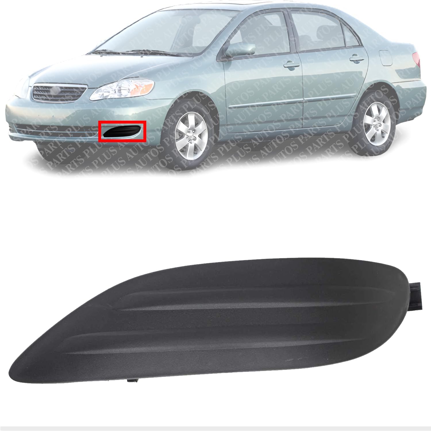Front Fog Light Cover Left Driver Side Direct Replacement Compatible With 2005-2008 Toyota Corolla TO1038107 5212802200