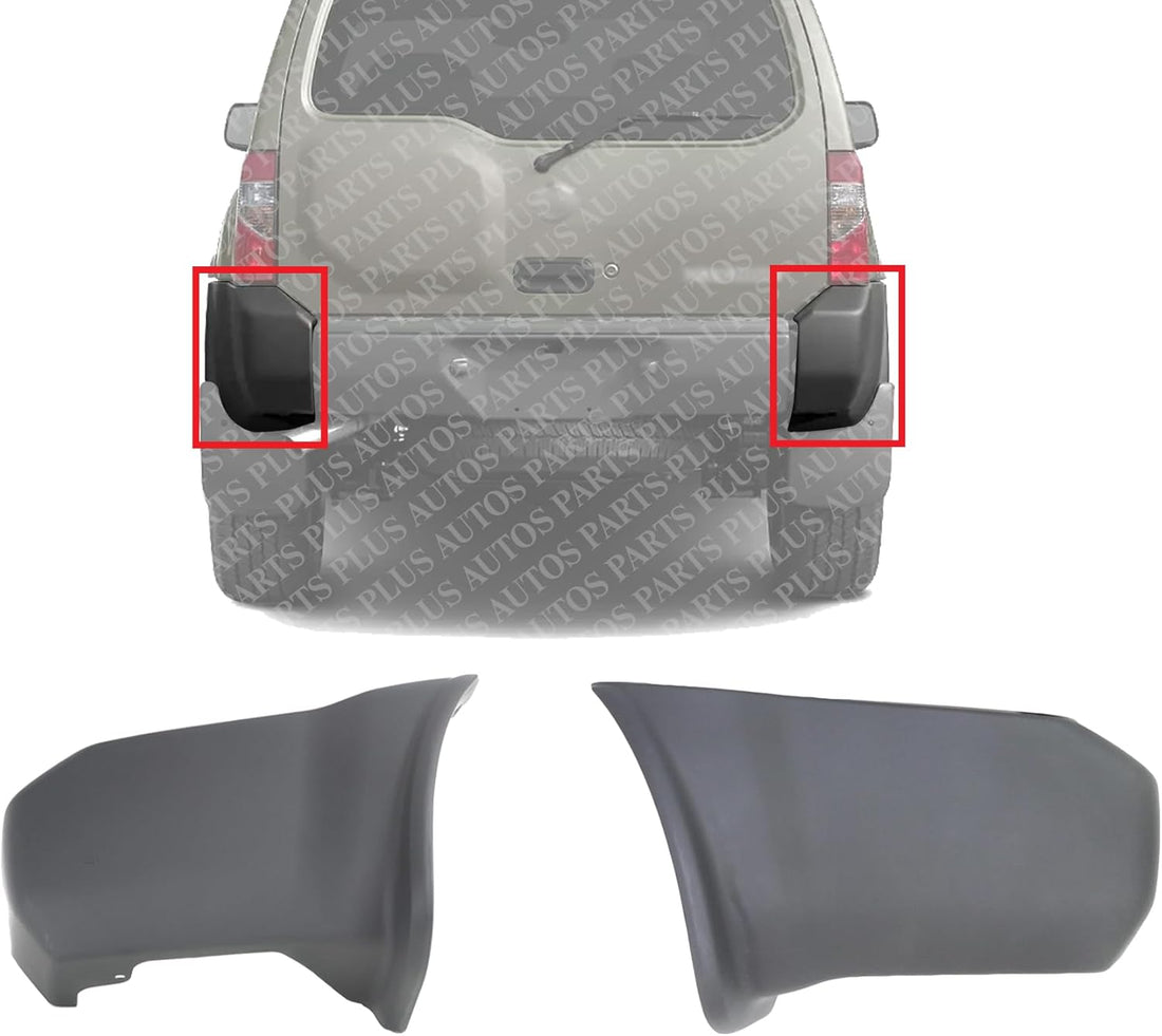 Set Of 2 Rear Bumper End Cap Textured Left Driver & Right Passenger Side Direct Replacement Compatible With 2000-2004 Nissan Xterra NI1105114 NI1104114 H50247Z000 H50257Z000