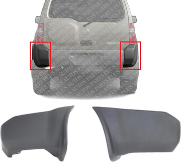 Set Of 2 Rear Bumper End Cap Textured Left Driver & Right Passenger Side Direct Replacement Compatible With 2000-2004 Nissan Xterra NI1105114 NI1104114 H50247Z000 H50257Z000