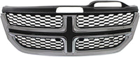 Front Grille Textured Black Shell And Insert/With Chrome Molding Without Fog Lights Direct Replacement Compatible With 2011-2020 Dodge Journey CH1200362 1SU84SZ0AC